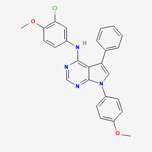 molecular formula C26H21ClN4O2 B11213627 N-(3-chloro-4-methoxyphenyl)-7-(4-methoxyphenyl)-5-phenyl-7H-pyrrolo[2,3-d]pyrimidin-4-amine 