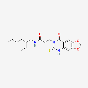 molecular formula C20H27N3O4S B11213672 N-(2-ethylhexyl)-3-(8-oxo-6-thioxo-5,6-dihydro-[1,3]dioxolo[4,5-g]quinazolin-7(8H)-yl)propanamide 