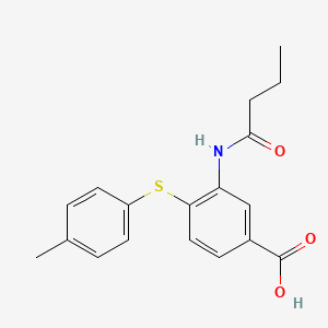 molecular formula C18H19NO3S B11213705 3-(Butyrylamino)-4-[(4-methylphenyl)thio]benzoic acid CAS No. 702670-50-6