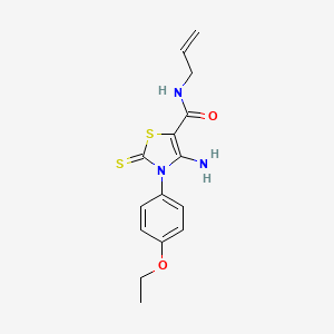 molecular formula C15H17N3O2S2 B11213946 N-allyl-4-amino-3-(4-ethoxyphenyl)-2-thioxo-2,3-dihydro-1,3-thiazole-5-carboxamide 