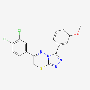 molecular formula C17H12Cl2N4OS B11213971 6-(3,4-dichlorophenyl)-3-(3-methoxyphenyl)-7H-[1,2,4]triazolo[3,4-b][1,3,4]thiadiazine 