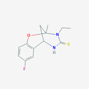 molecular formula C13H15FN2OS B11214051 3-ethyl-8-fluoro-2-methyl-5,6-dihydro-2H-2,6-methanobenzo[g][1,3,5]oxadiazocine-4(3H)-thione 