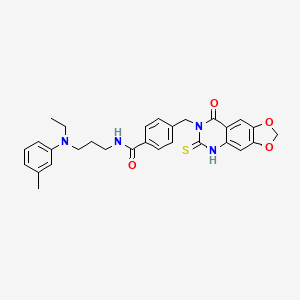 molecular formula C29H30N4O4S B11214107 N-[3-(N-ethyl-3-methylanilino)propyl]-4-[(8-oxo-6-sulfanylidene-5H-[1,3]dioxolo[4,5-g]quinazolin-7-yl)methyl]benzamide 