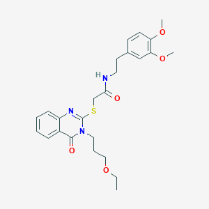 molecular formula C25H31N3O5S B11214196 N-[2-(3,4-dimethoxyphenyl)ethyl]-2-{[3-(3-ethoxypropyl)-4-oxo-3,4-dihydroquinazolin-2-yl]sulfanyl}acetamide 