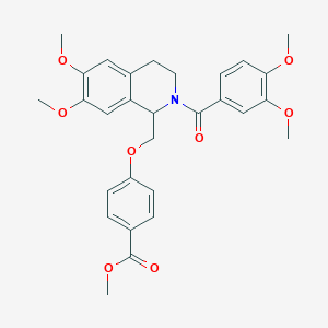 molecular formula C29H31NO8 B11214260 Methyl 4-((2-(3,4-dimethoxybenzoyl)-6,7-dimethoxy-1,2,3,4-tetrahydroisoquinolin-1-yl)methoxy)benzoate 