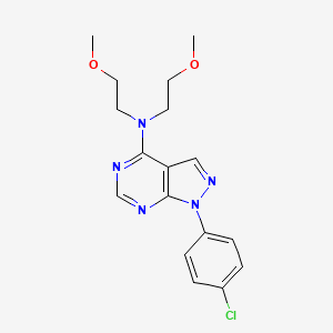 molecular formula C17H20ClN5O2 B11214290 1-(4-chlorophenyl)-N,N-bis(2-methoxyethyl)-1H-pyrazolo[3,4-d]pyrimidin-4-amine 