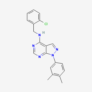 molecular formula C20H18ClN5 B11214380 N-(2-chlorobenzyl)-1-(3,4-dimethylphenyl)-1H-pyrazolo[3,4-d]pyrimidin-4-amine 