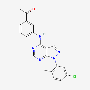 molecular formula C20H16ClN5O B11214442 1-(3-{[1-(5-chloro-2-methylphenyl)-1H-pyrazolo[3,4-d]pyrimidin-4-yl]amino}phenyl)ethanone 