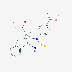 molecular formula C23H24N2O5S B11214750 ethyl 3-[4-(ethoxycarbonyl)phenyl]-2-methyl-4-thioxo-3,4,5,6-tetrahydro-2H-2,6-methano-1,3,5-benzoxadiazocine-11-carboxylate 
