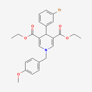 molecular formula C25H26BrNO5 B11214793 Diethyl 4-(3-bromophenyl)-1-(4-methoxybenzyl)-1,4-dihydropyridine-3,5-dicarboxylate 