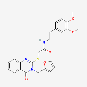 molecular formula C25H25N3O5S B11214823 N-[2-(3,4-dimethoxyphenyl)ethyl]-2-{[3-(furan-2-ylmethyl)-4-oxo-3,4-dihydroquinazolin-2-yl]sulfanyl}acetamide 