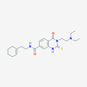 molecular formula C23H32N4O2S B11214844 N-(2-(cyclohex-1-en-1-yl)ethyl)-3-(2-(diethylamino)ethyl)-4-oxo-2-thioxo-1,2,3,4-tetrahydroquinazoline-7-carboxamide 