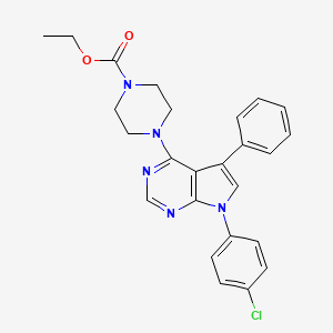 molecular formula C25H24ClN5O2 B11215108 ethyl 4-[7-(4-chlorophenyl)-5-phenyl-7H-pyrrolo[2,3-d]pyrimidin-4-yl]piperazine-1-carboxylate 
