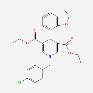 molecular formula C26H28ClNO5 B11215282 Diethyl 1-(4-chlorobenzyl)-4-(2-ethoxyphenyl)-1,4-dihydropyridine-3,5-dicarboxylate 