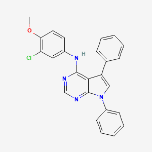 molecular formula C25H19ClN4O B11215484 N-(3-chloro-4-methoxyphenyl)-5,7-diphenyl-7H-pyrrolo[2,3-d]pyrimidin-4-amine 
