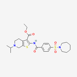 molecular formula C26H35N3O5S2 B11215737 Ethyl 2-(4-(azepan-1-ylsulfonyl)benzamido)-6-isopropyl-4,5,6,7-tetrahydrothieno[2,3-c]pyridine-3-carboxylate 