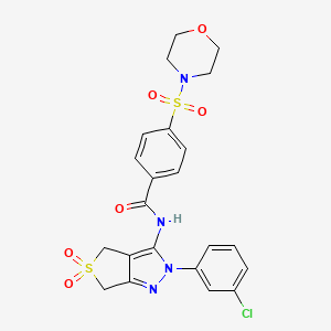 molecular formula C22H21ClN4O6S2 B11215912 N-(2-(3-chlorophenyl)-5,5-dioxido-4,6-dihydro-2H-thieno[3,4-c]pyrazol-3-yl)-4-(morpholinosulfonyl)benzamide 