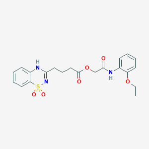 molecular formula C21H23N3O6S B11216073 2-[(2-ethoxyphenyl)amino]-2-oxoethyl 4-(1,1-dioxido-2H-1,2,4-benzothiadiazin-3-yl)butanoate 