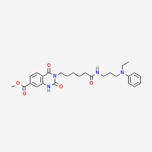 molecular formula C27H34N4O5 B11216291 Methyl 3-(6-((3-(ethyl(phenyl)amino)propyl)amino)-6-oxohexyl)-2,4-dioxo-1,2,3,4-tetrahydroquinazoline-7-carboxylate 