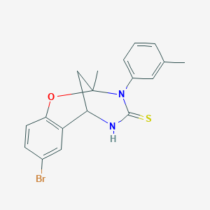 molecular formula C18H17BrN2OS B11216387 8-bromo-2-methyl-3-(3-methylphenyl)-2,3,5,6-tetrahydro-4H-2,6-methano-1,3,5-benzoxadiazocine-4-thione 