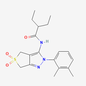 molecular formula C19H25N3O3S B11216396 N-(2-(2,3-dimethylphenyl)-5,5-dioxido-4,6-dihydro-2H-thieno[3,4-c]pyrazol-3-yl)-2-ethylbutanamide 