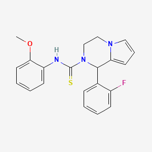 molecular formula C21H20FN3OS B11216554 1-(2-fluorophenyl)-N-(2-methoxyphenyl)-3,4-dihydropyrrolo[1,2-a]pyrazine-2(1H)-carbothioamide 