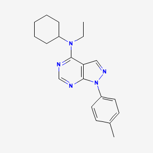 molecular formula C20H25N5 B11216673 N-cyclohexyl-N-ethyl-1-(4-methylphenyl)-1H-pyrazolo[3,4-d]pyrimidin-4-amine 