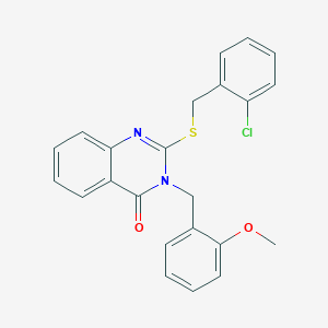 molecular formula C23H19ClN2O2S B11216751 2-[(2-chlorobenzyl)sulfanyl]-3-(2-methoxybenzyl)quinazolin-4(3H)-one 