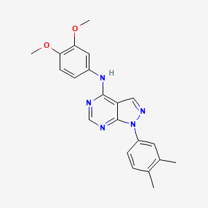 molecular formula C21H21N5O2 B11216840 N-(3,4-dimethoxyphenyl)-1-(3,4-dimethylphenyl)-1H-pyrazolo[3,4-d]pyrimidin-4-amine 