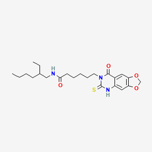 molecular formula C23H33N3O4S B11216955 N-(2-ethylhexyl)-6-(8-oxo-6-thioxo-5,6-dihydro-[1,3]dioxolo[4,5-g]quinazolin-7(8H)-yl)hexanamide 