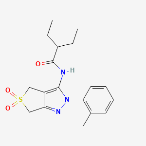 molecular formula C19H25N3O3S B11217783 N-(2-(2,4-dimethylphenyl)-5,5-dioxido-4,6-dihydro-2H-thieno[3,4-c]pyrazol-3-yl)-2-ethylbutanamide 