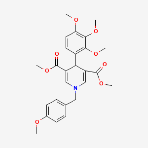 molecular formula C26H29NO8 B11217921 Dimethyl 1-(4-methoxybenzyl)-4-(2,3,4-trimethoxyphenyl)-1,4-dihydropyridine-3,5-dicarboxylate 