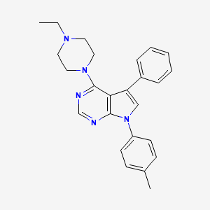 molecular formula C25H27N5 B11217980 4-(4-ethylpiperazin-1-yl)-7-(4-methylphenyl)-5-phenyl-7H-pyrrolo[2,3-d]pyrimidine 