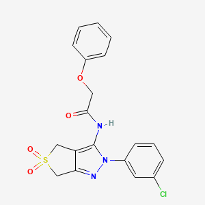molecular formula C19H16ClN3O4S B11217981 N-(2-(3-chlorophenyl)-5,5-dioxido-4,6-dihydro-2H-thieno[3,4-c]pyrazol-3-yl)-2-phenoxyacetamide 