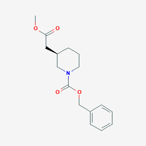 molecular formula C16H21NO4 B112199 (R)-Benzyl 3-(2-methoxy-2-oxoethyl)piperidine-1-carboxylate CAS No. 1253792-11-8