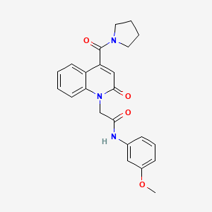 molecular formula C23H23N3O4 B11221154 N-(3-methoxyphenyl)-2-[2-oxo-4-(pyrrolidin-1-ylcarbonyl)quinolin-1(2H)-yl]acetamide 