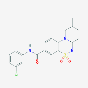molecular formula C20H22ClN3O3S B11221280 N-(5-chloro-2-methylphenyl)-4-isobutyl-3-methyl-4H-1,2,4-benzothiadiazine-7-carboxamide 1,1-dioxide 