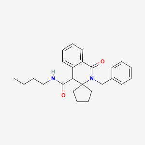 molecular formula C25H30N2O2 B11221309 2'-Benzyl-N-butyl-1'-oxo-2',4'-dihydro-1'H-spiro[cyclopentane-1,3'-isoquinoline]-4'-carboxamide 