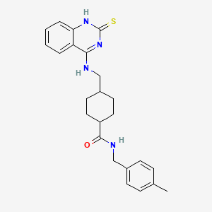 molecular formula C24H28N4OS B11221642 N-(4-methylbenzyl)-4-{[(2-thioxo-1,2-dihydroquinazolin-4-yl)amino]methyl}cyclohexanecarboxamide 