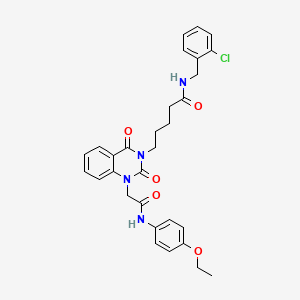 molecular formula C30H31ClN4O5 B11221656 N-(2-chlorobenzyl)-5-(1-(2-((4-ethoxyphenyl)amino)-2-oxoethyl)-2,4-dioxo-1,2-dihydroquinazolin-3(4H)-yl)pentanamide 