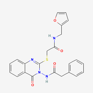 molecular formula C23H20N4O4S B11221681 N-(2-furylmethyl)-2-({4-oxo-3-[(phenylacetyl)amino]-3,4-dihydroquinazolin-2-yl}thio)acetamide 