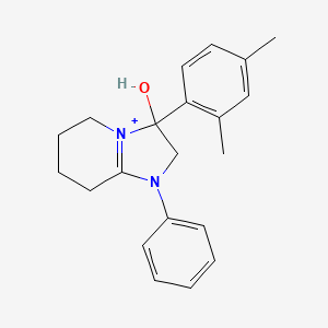 molecular formula C21H25N2O+ B11221695 3-(2,4-Dimethylphenyl)-3-hydroxy-1-phenyl-2,3,5,6,7,8-hexahydroimidazo[1,2-a]pyridin-1-ium 