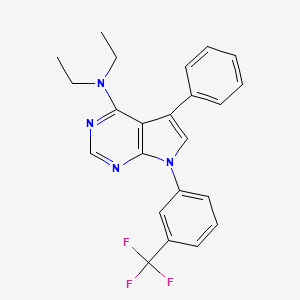 molecular formula C23H21F3N4 B11221700 N,N-diethyl-5-phenyl-7-(3-(trifluoromethyl)phenyl)-7H-pyrrolo[2,3-d]pyrimidin-4-amine 