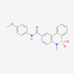 molecular formula C21H18N2O4S B11221819 N-(4-methoxyphenyl)-6-methyl-6H-dibenzo[c,e][1,2]thiazine-9-carboxamide 5,5-dioxide 