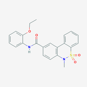 molecular formula C22H20N2O4S B11221834 N-(2-ethoxyphenyl)-6-methyl-6H-dibenzo[c,e][1,2]thiazine-9-carboxamide 5,5-dioxide 