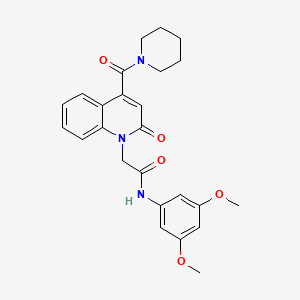 molecular formula C25H27N3O5 B11221840 N-(3,5-dimethoxyphenyl)-2-[2-oxo-4-(piperidin-1-ylcarbonyl)quinolin-1(2H)-yl]acetamide 