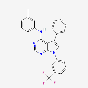 molecular formula C26H19F3N4 B11221990 5-phenyl-N-(m-tolyl)-7-(3-(trifluoromethyl)phenyl)-7H-pyrrolo[2,3-d]pyrimidin-4-amine 