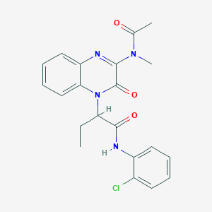 molecular formula C21H21ClN4O3 B11221998 2-{3-[acetyl(methyl)amino]-2-oxoquinoxalin-1(2H)-yl}-N-(2-chlorophenyl)butanamide 