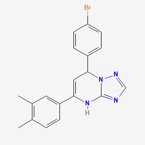 molecular formula C19H17BrN4 B11222272 7-(4-Bromophenyl)-5-(3,4-dimethylphenyl)-4,7-dihydro[1,2,4]triazolo[1,5-a]pyrimidine 