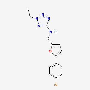 molecular formula C14H14BrN5O B11222371 N-{[5-(4-bromophenyl)furan-2-yl]methyl}-2-ethyl-2H-tetrazol-5-amine 